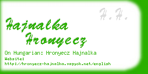 hajnalka hronyecz business card